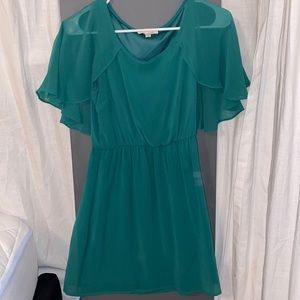 Green flowy dress